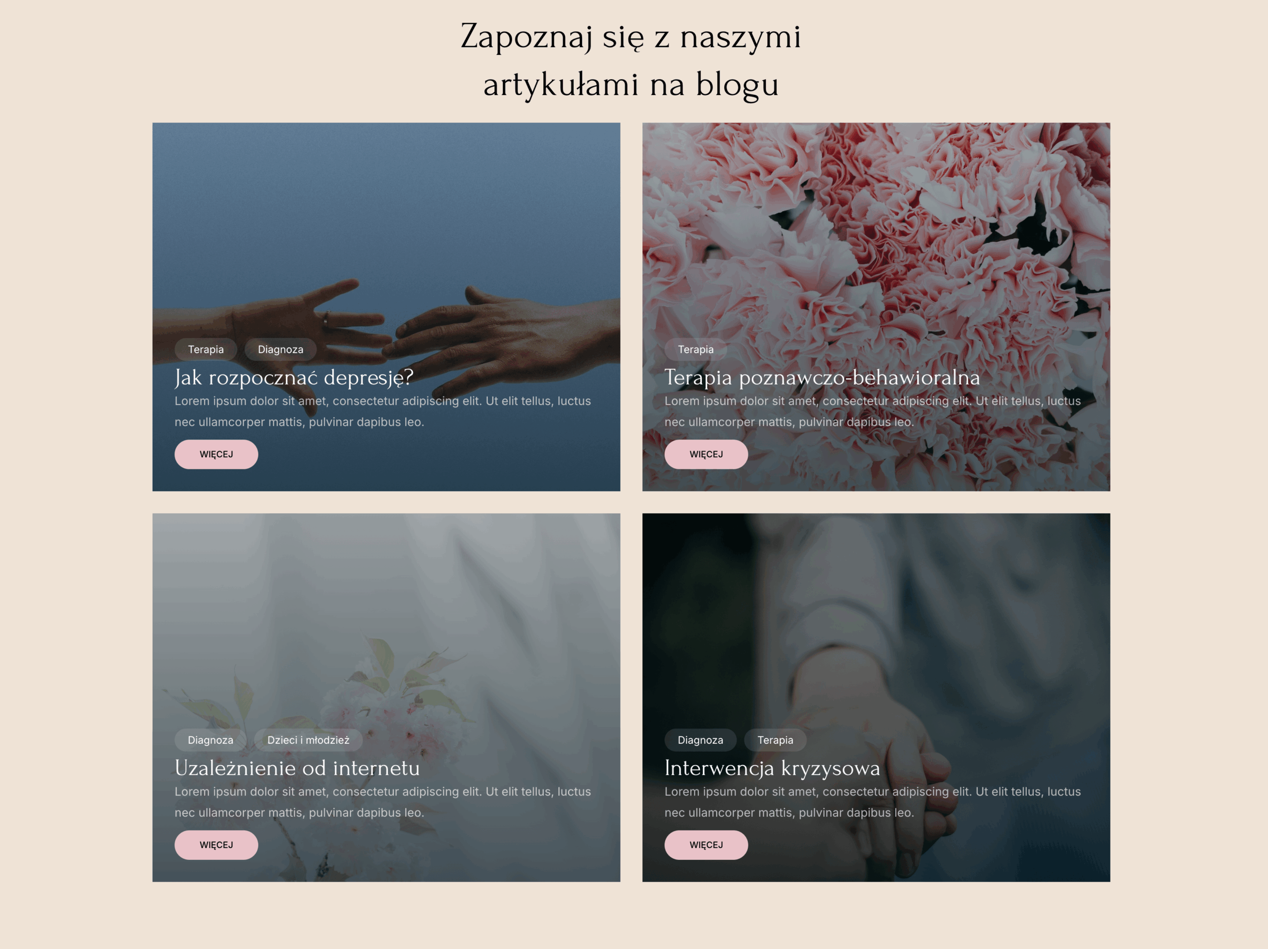 Strona internetowa poradni psychologicznej - blog